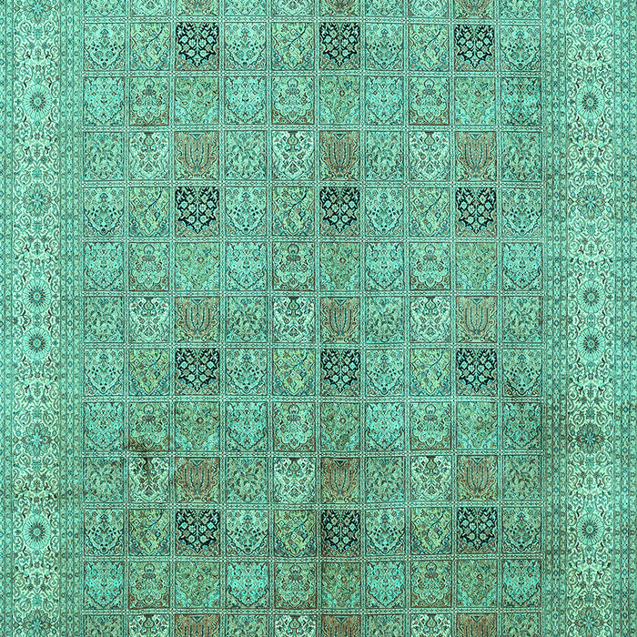 Machine Washable Persian Turquoise Traditional Area Rugs, wshtr380turq