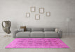 Machine Washable Persian Pink Traditional Rug in a Living Room, wshtr380pnk