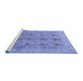 Sideview of Machine Washable Persian Blue Traditional Rug, wshtr380blu