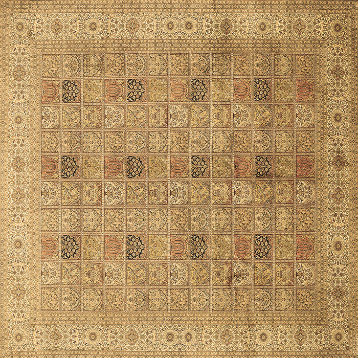 Square Machine Washable Persian Brown Traditional Rug, wshtr380brn