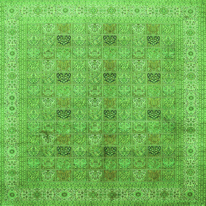 Round Machine Washable Persian Green Traditional Area Rugs, wshtr380grn