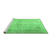 Sideview of Machine Washable Persian Emerald Green Traditional Area Rugs, wshtr3810emgrn