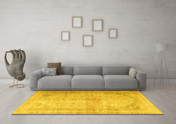 Machine Washable Persian Yellow Traditional Rug in a Living Room, wshtr3810yw