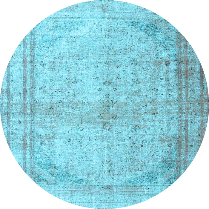 Round Persian Light Blue Traditional Rug, tr3810lblu