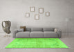 Machine Washable Persian Green Traditional Area Rugs in a Living Room,, wshtr3810grn