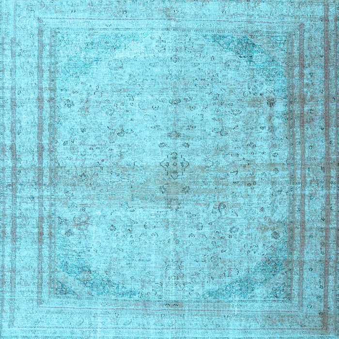 Square Machine Washable Persian Light Blue Traditional Rug, wshtr3810lblu