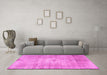 Machine Washable Persian Pink Traditional Rug in a Living Room, wshtr3811pnk