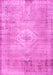 Machine Washable Persian Pink Traditional Rug, wshtr3811pnk