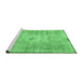 Sideview of Machine Washable Persian Emerald Green Traditional Area Rugs, wshtr3811emgrn