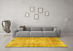 Machine Washable Persian Yellow Traditional Rug in a Living Room, wshtr3811yw