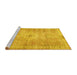 Sideview of Machine Washable Persian Yellow Traditional Rug, wshtr3811yw