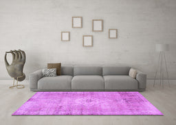 Machine Washable Persian Purple Traditional Area Rugs in a Living Room, wshtr3811pur