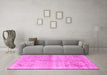 Machine Washable Persian Pink Traditional Rug in a Living Room, wshtr3812pnk