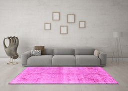 Machine Washable Persian Pink Traditional Rug in a Living Room, wshtr3812pnk