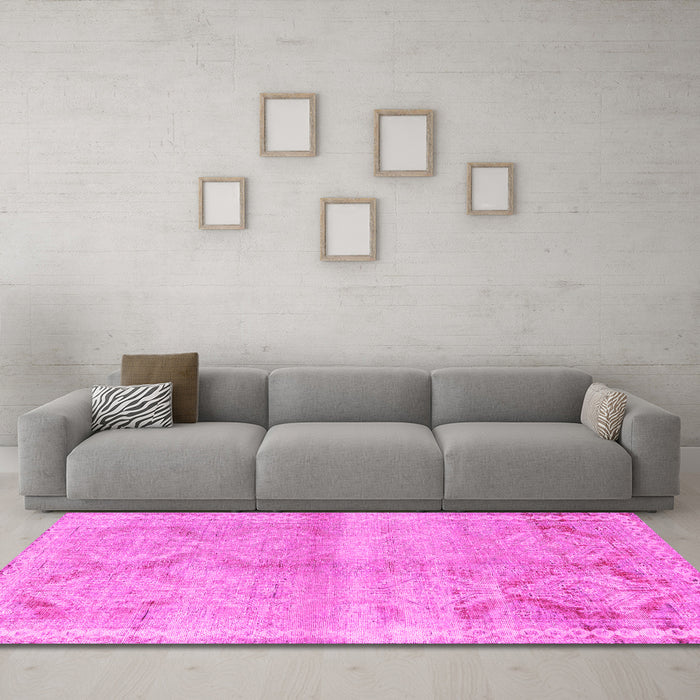 Machine Washable Persian Pink Traditional Rug in a Living Room, wshtr3812pnk