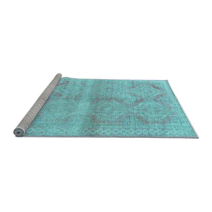 Sideview of Machine Washable Persian Light Blue Traditional Rug, wshtr3812lblu