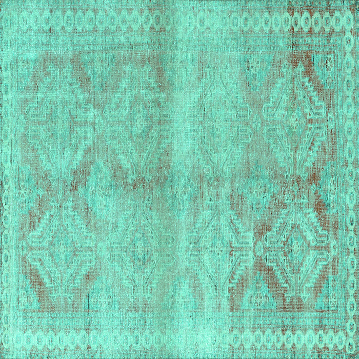 Square Machine Washable Persian Turquoise Traditional Area Rugs, wshtr3812turq