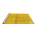 Sideview of Machine Washable Persian Yellow Traditional Rug, wshtr3812yw