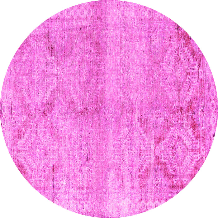 Round Persian Pink Traditional Rug, tr3812pnk