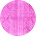 Round Persian Pink Traditional Rug, tr3812pnk