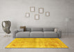 Machine Washable Persian Yellow Traditional Rug in a Living Room, wshtr3812yw