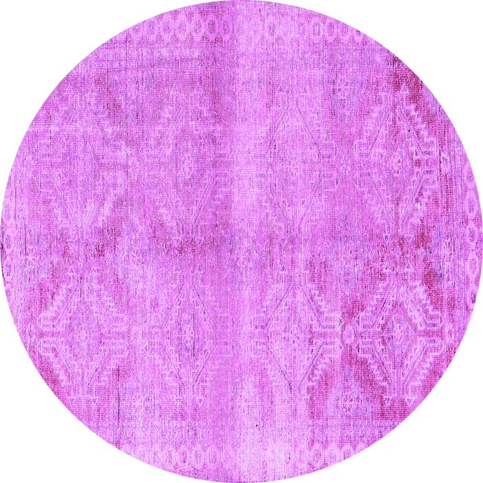 Round Machine Washable Persian Purple Traditional Area Rugs, wshtr3812pur