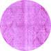 Round Persian Purple Traditional Rug, tr3812pur