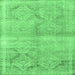Square Persian Emerald Green Traditional Rug, tr3812emgrn