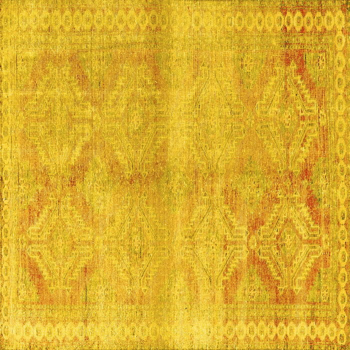 Square Persian Yellow Traditional Rug, tr3812yw