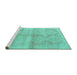 Sideview of Machine Washable Persian Turquoise Traditional Area Rugs, wshtr3812turq