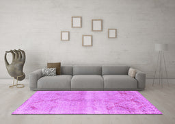 Machine Washable Persian Purple Traditional Area Rugs in a Living Room, wshtr3812pur