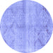 Round Persian Blue Traditional Rug, tr3812blu
