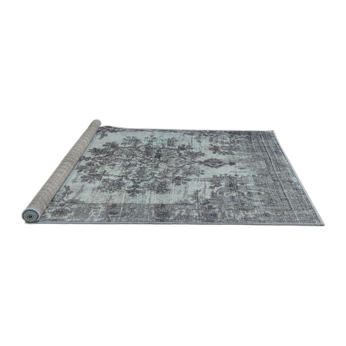 Sideview of Machine Washable Traditional Light Steel Blue Rug, wshtr3813