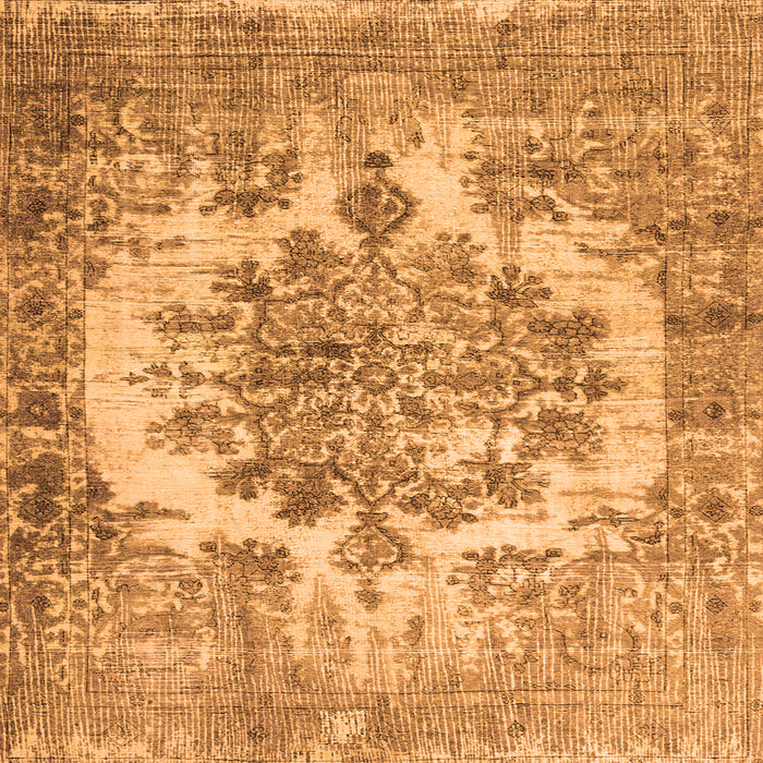 Round Machine Washable Persian Orange Traditional Area Rugs, wshtr3813org