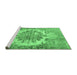 Sideview of Machine Washable Persian Emerald Green Traditional Area Rugs, wshtr3813emgrn