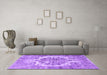 Machine Washable Persian Purple Traditional Area Rugs in a Living Room, wshtr3813pur