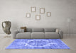 Machine Washable Persian Blue Traditional Rug in a Living Room, wshtr3813blu