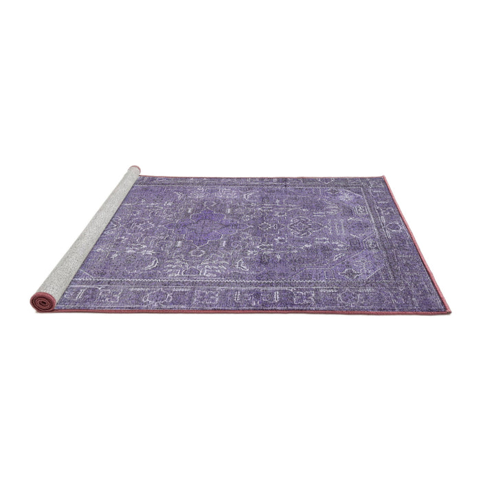 Sideview of Machine Washable Traditional Purple Rug, wshtr3814