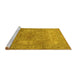 Sideview of Machine Washable Persian Yellow Traditional Rug, wshtr3814yw