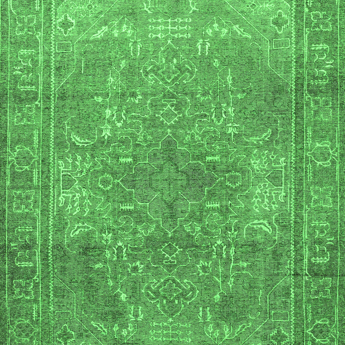Serging Thickness of Machine Washable Persian Green Traditional Area Rugs, wshtr3814grn