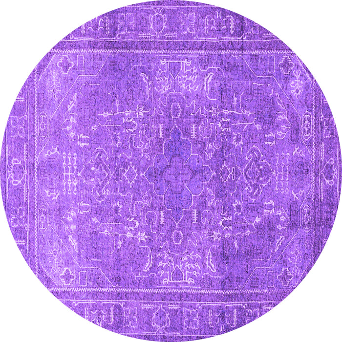 Round Machine Washable Persian Purple Traditional Area Rugs, wshtr3814pur