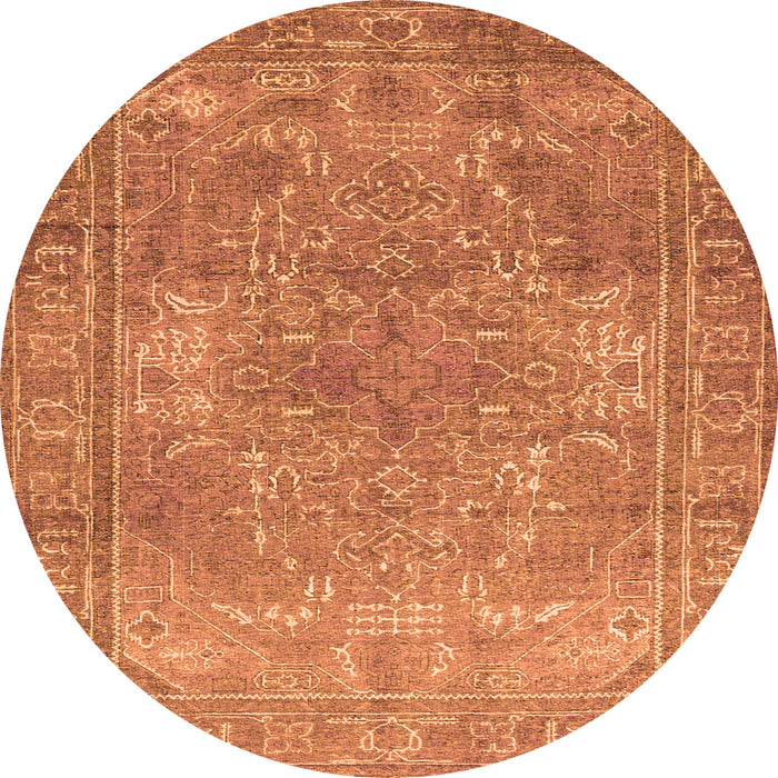 Square Persian Orange Traditional Rug, tr3814org