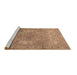 Sideview of Machine Washable Persian Brown Traditional Rug, wshtr3814brn