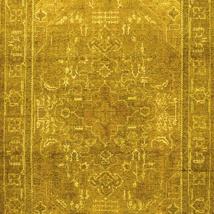 Machine Washable Persian Yellow Traditional Rug, wshtr3814yw