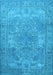 Machine Washable Persian Light Blue Traditional Rug, wshtr3814lblu
