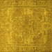 Square Persian Yellow Traditional Rug, tr3814yw