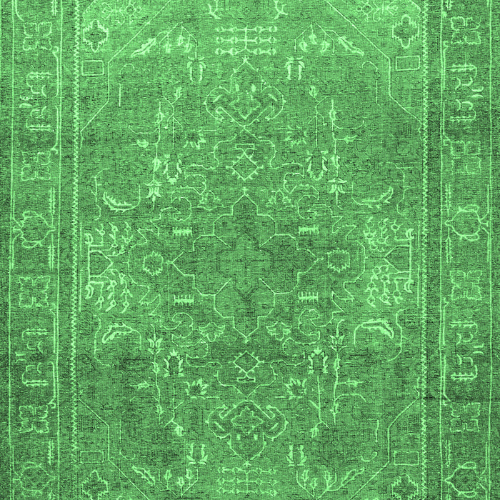 Machine Washable Persian Emerald Green Traditional Area Rugs, wshtr3814emgrn