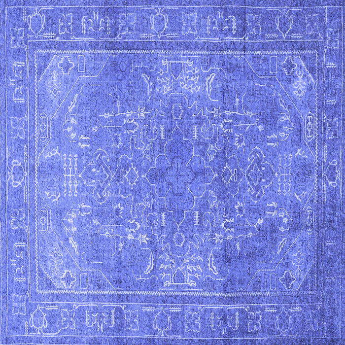 Square Persian Blue Traditional Rug, tr3814blu