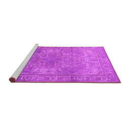 Sideview of Machine Washable Persian Pink Traditional Rug, wshtr3814pnk