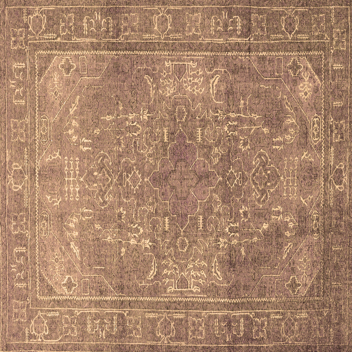 Square Machine Washable Persian Brown Traditional Rug, wshtr3814brn